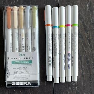 ZEBRA JUSTFIT MojiniLine Highlighter Bends nib zebra mildliner pen set of 10